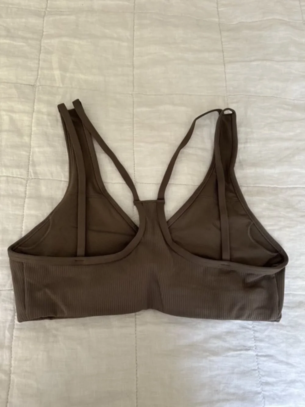 Alo Yoga Ribbed Jump Start V-Neck Bra in Sage / Green Sz. M